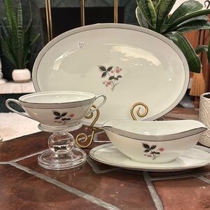 Noritake Grayson Platter, Sauce Bowl and Sugar Bowl